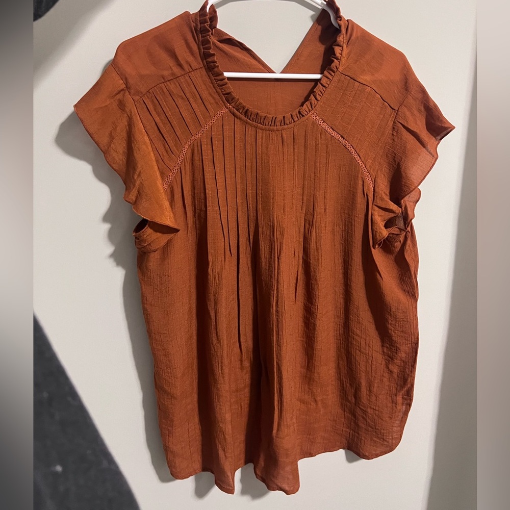 Nanette Lepore orange rust top
